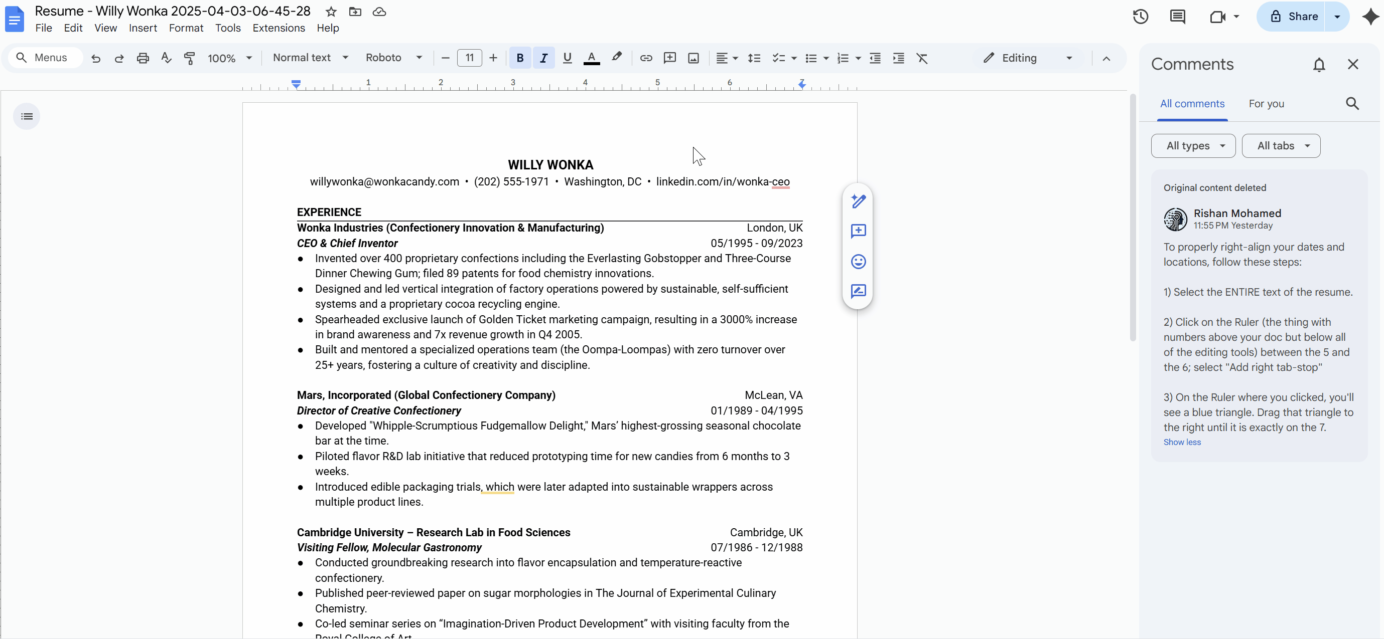How to format your resume in Google Docs