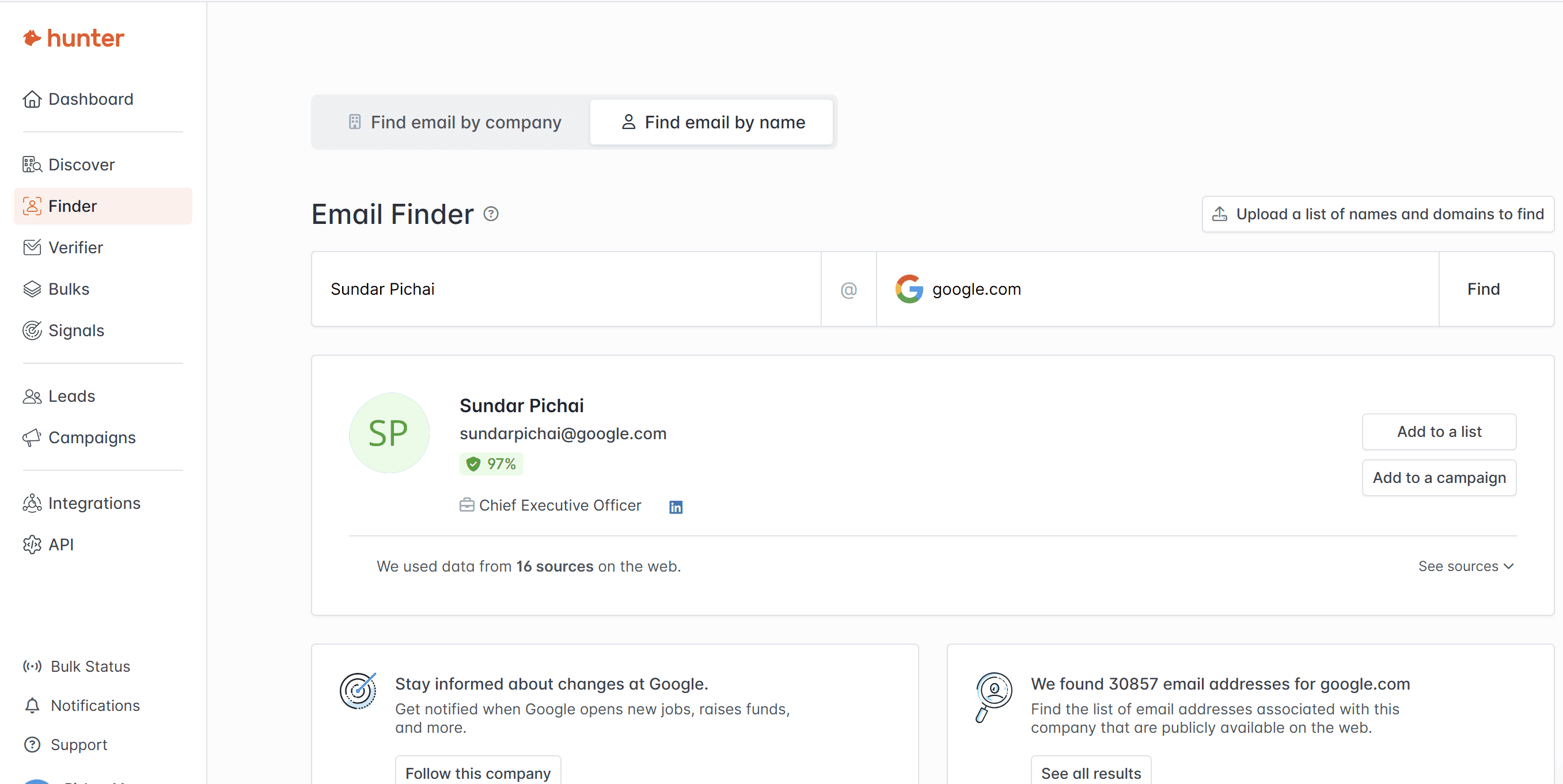 Find Contact Information